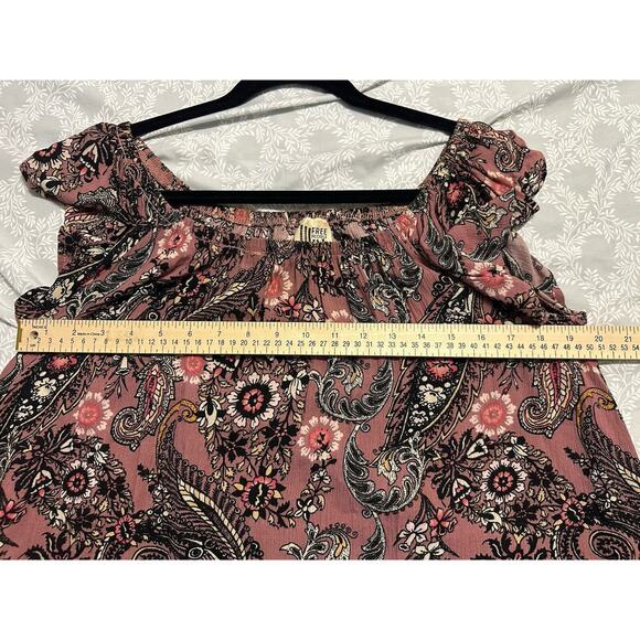 Free People Pink Paisley Off-Shoulder Dress - Picture 6 of 8